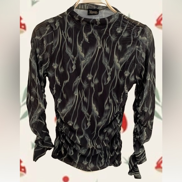 ESPECIA High Neck Top, Black/Grey, Size S, EUC - Picture 3 of 7